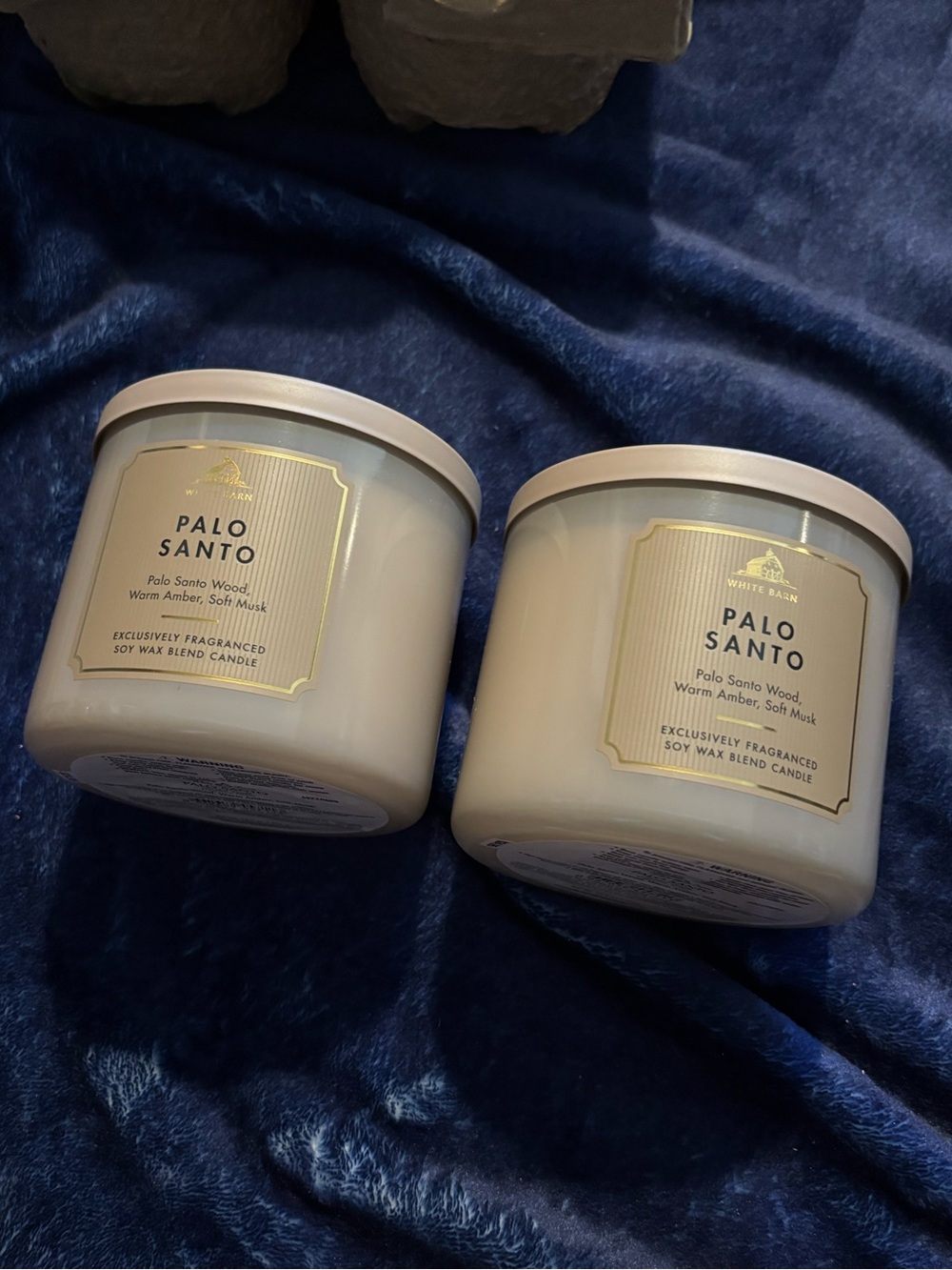 White Barn Palo Santo Candle Pair - Cream